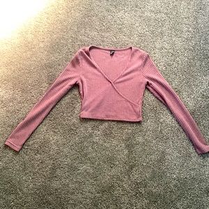 Crop Ribbed Long Sleeve Top